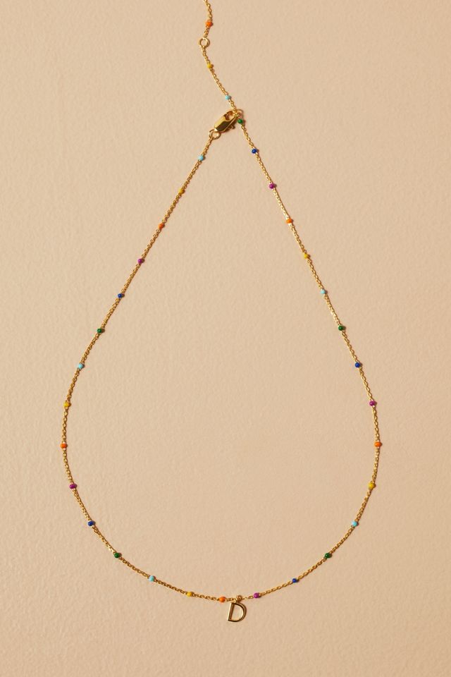 Esther Rainbow Monogram Necklace #7