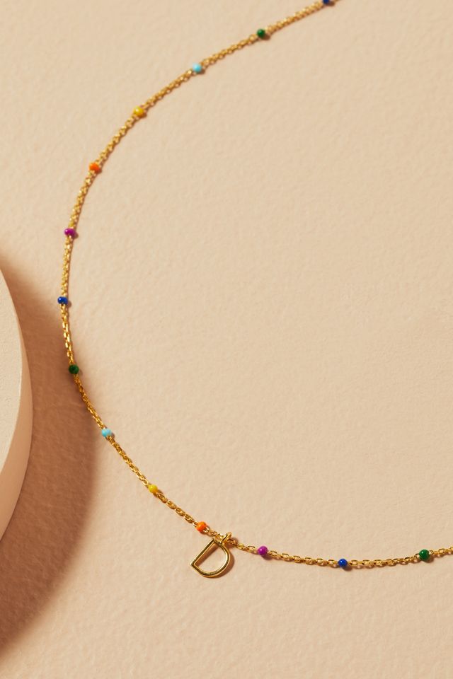 Esther Rainbow Monogram Necklace #8