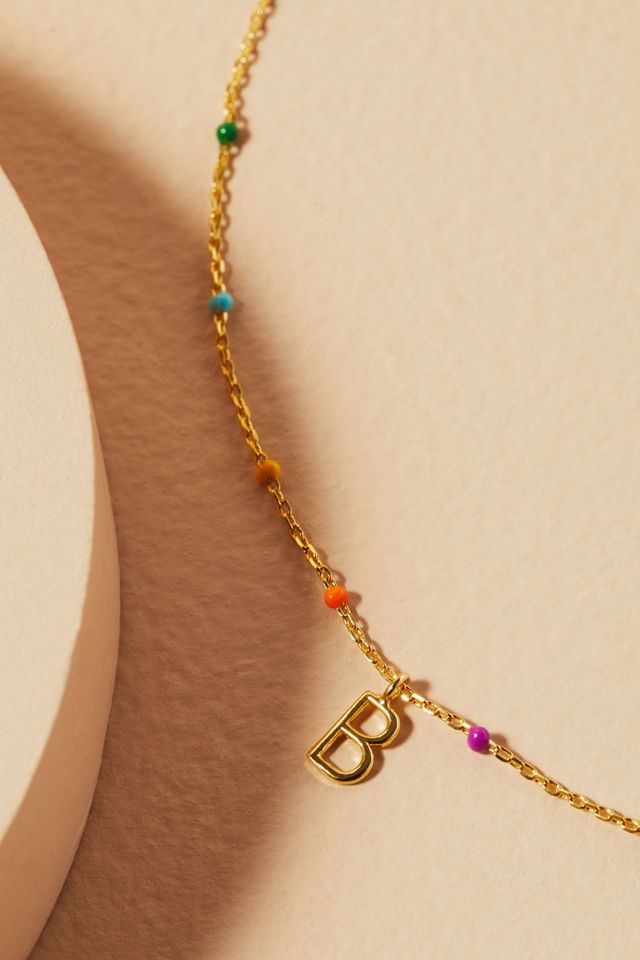 Esther Rainbow Monogram Necklace #4