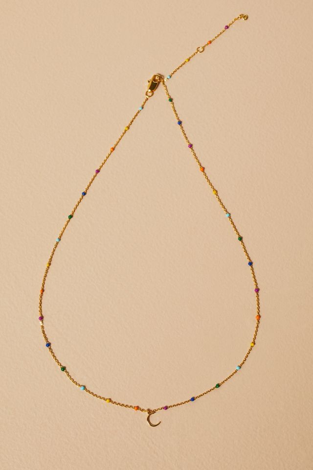 Esther Rainbow Monogram Necklace #5