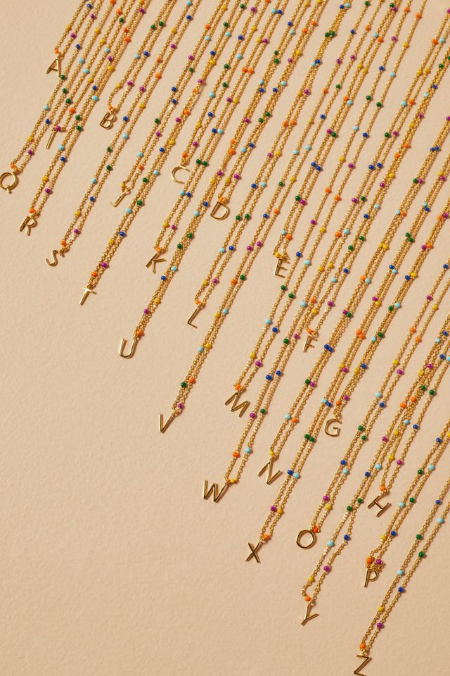 Esther Rainbow Monogram Necklace #2