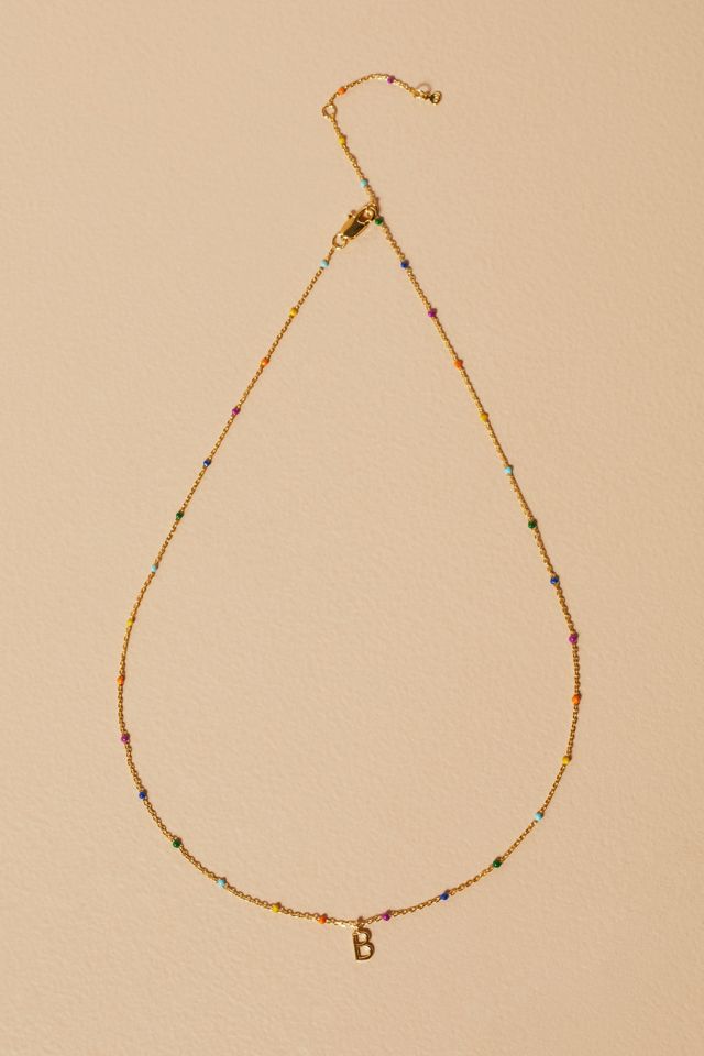 Esther Rainbow Monogram Necklace #3
