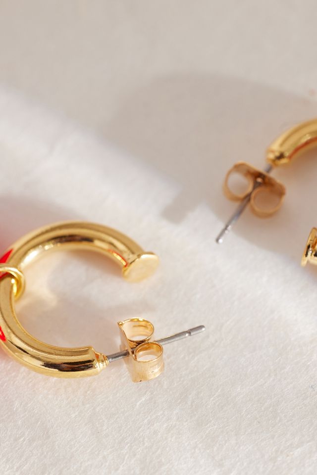 Heart Drop Hoop Earrings #1