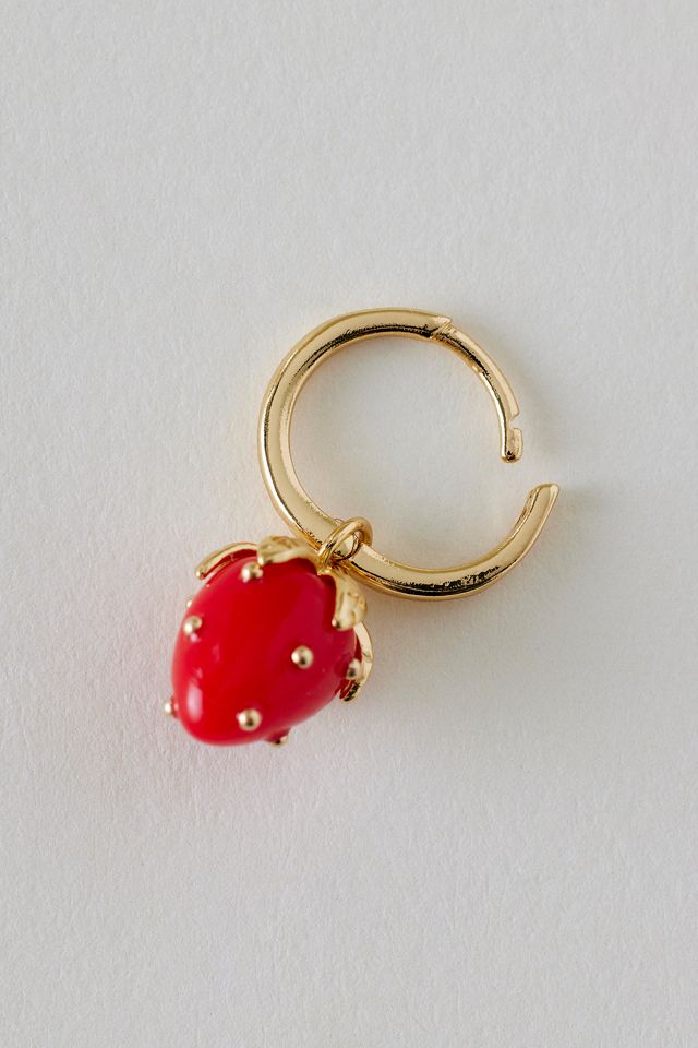 Boucles d'oreilles créoles fraise #3