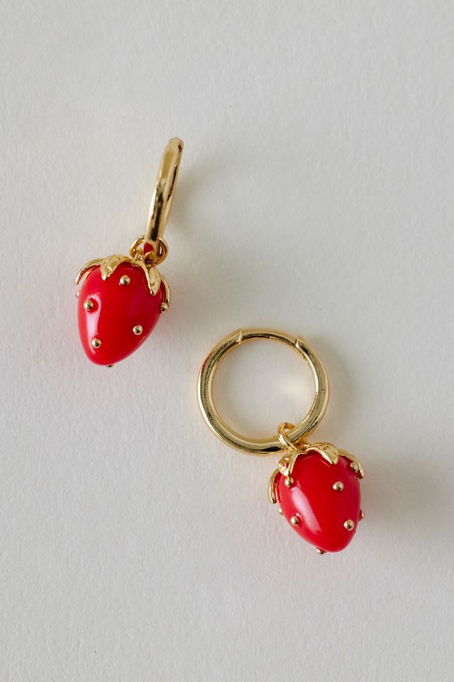 Boucles d'oreilles créoles fraise #2