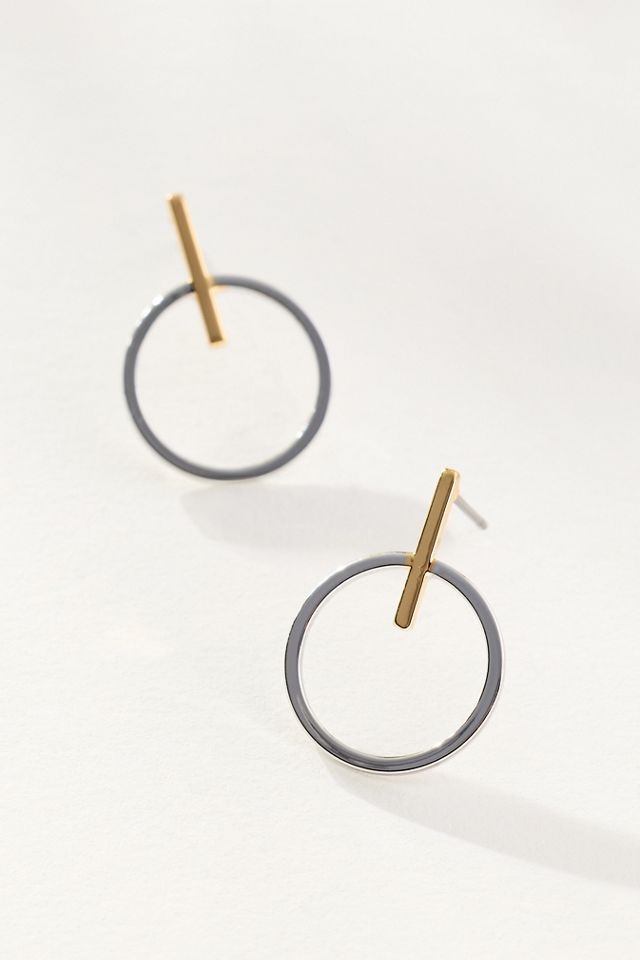 Boucles d'oreilles cercle bicolore #1