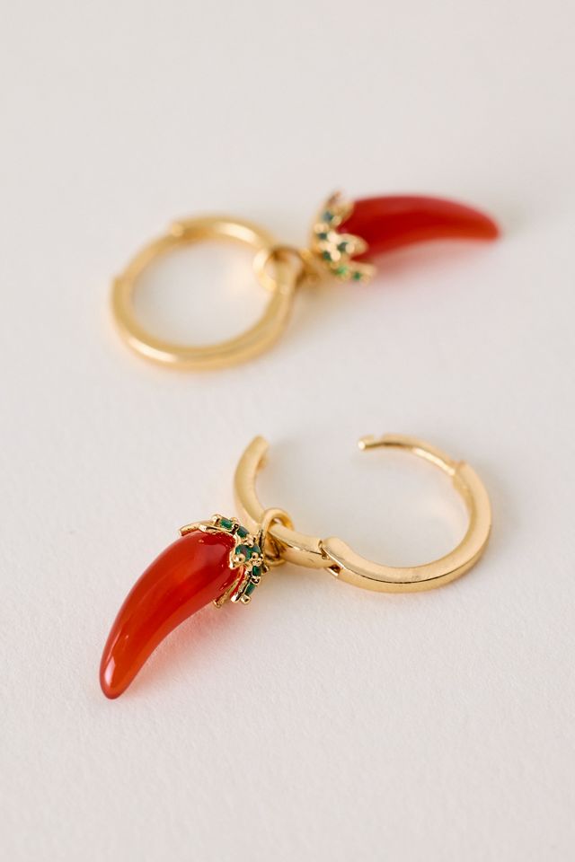 Chilli Huggie Hoop Earrings #1