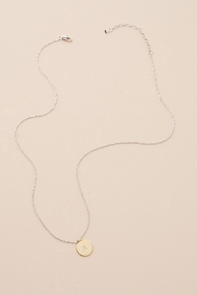 Collier avec disque et initiale #3