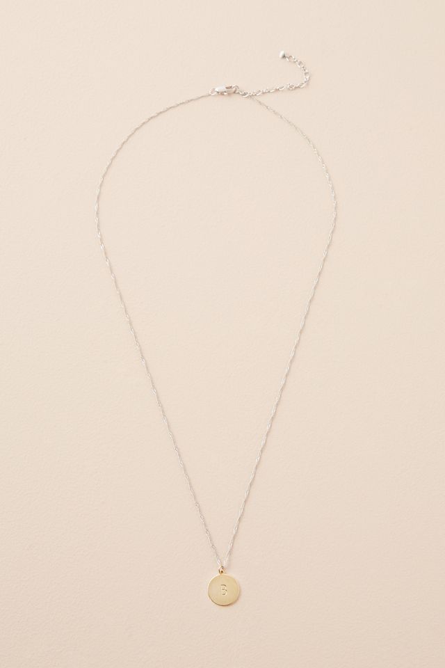 Collier avec disque et initiale #5