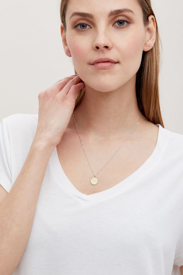 Collier avec disque et initiale #1