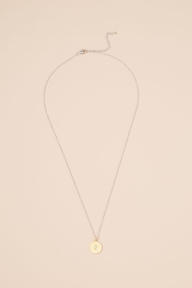 Collier avec disque et initiale #8