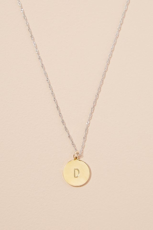 Collier avec disque et initiale #9
