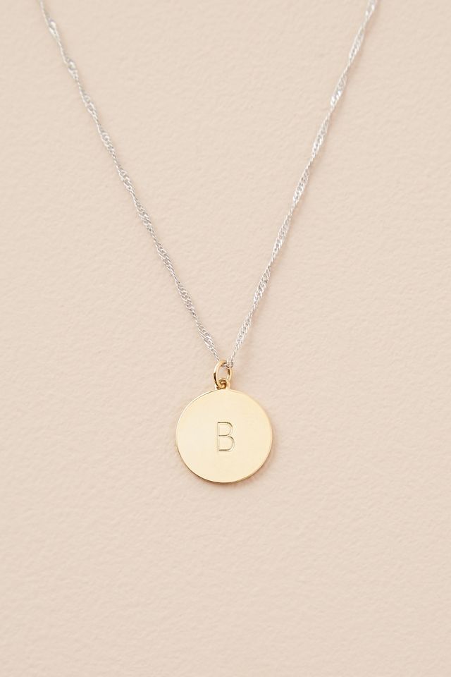 Collier avec disque et initiale #10