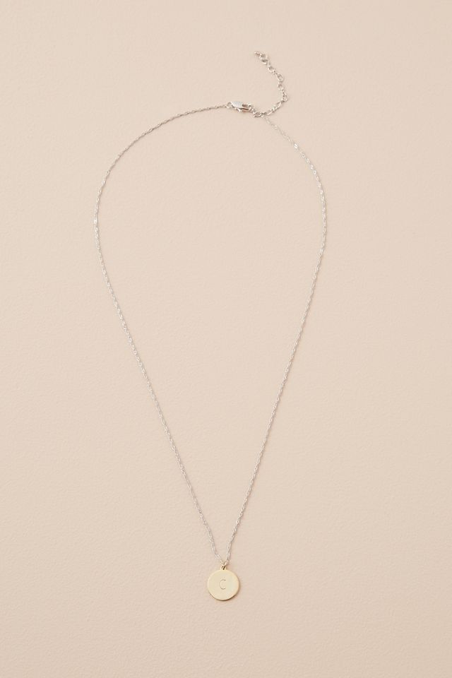 Collier avec disque et initiale #11