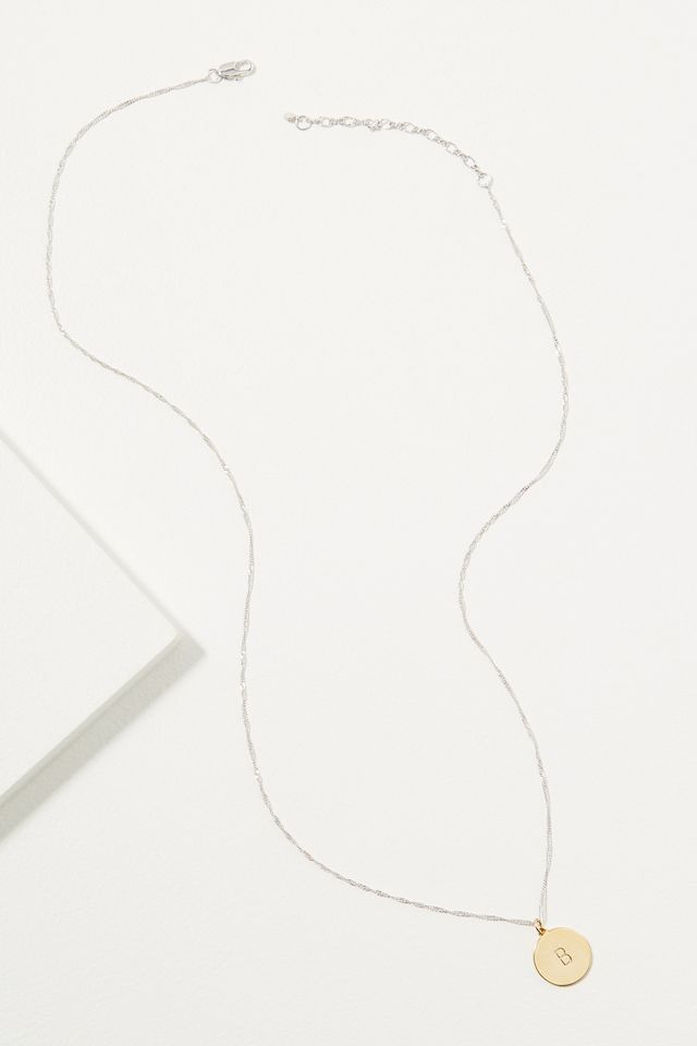 Collier avec disque et initiale #13
