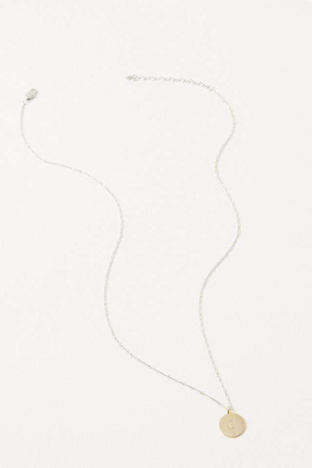 Collier avec disque et initiale #15