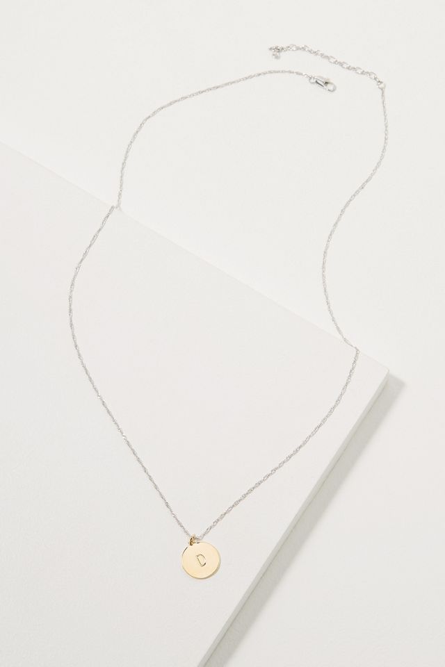 Collier avec disque et initiale #17