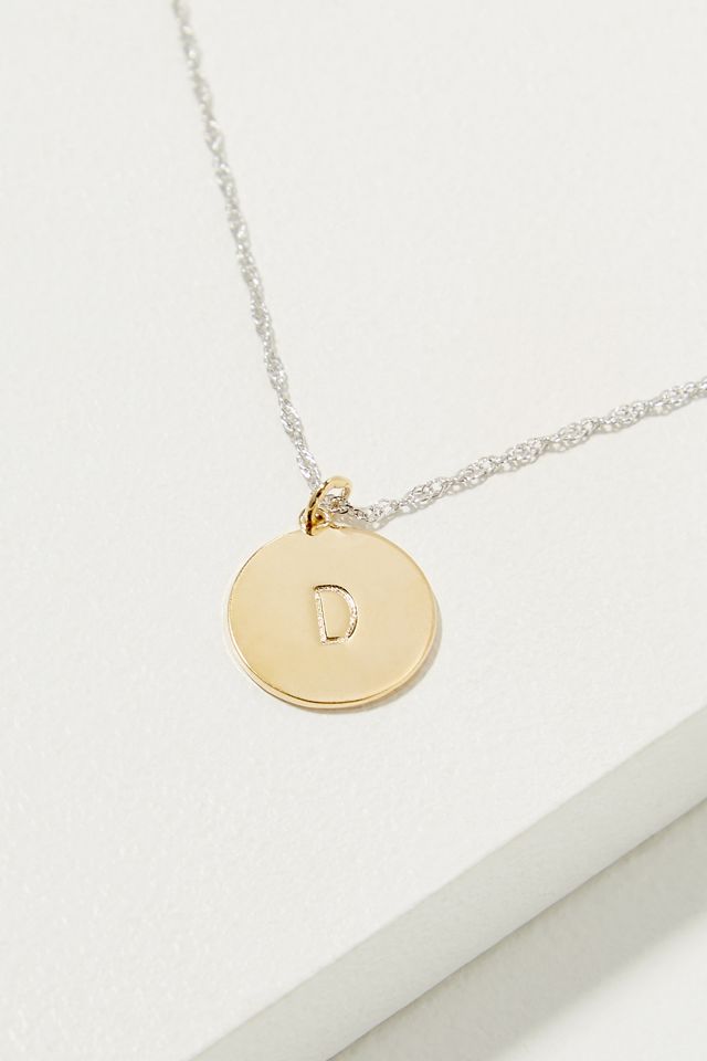 Collier avec disque et initiale #18