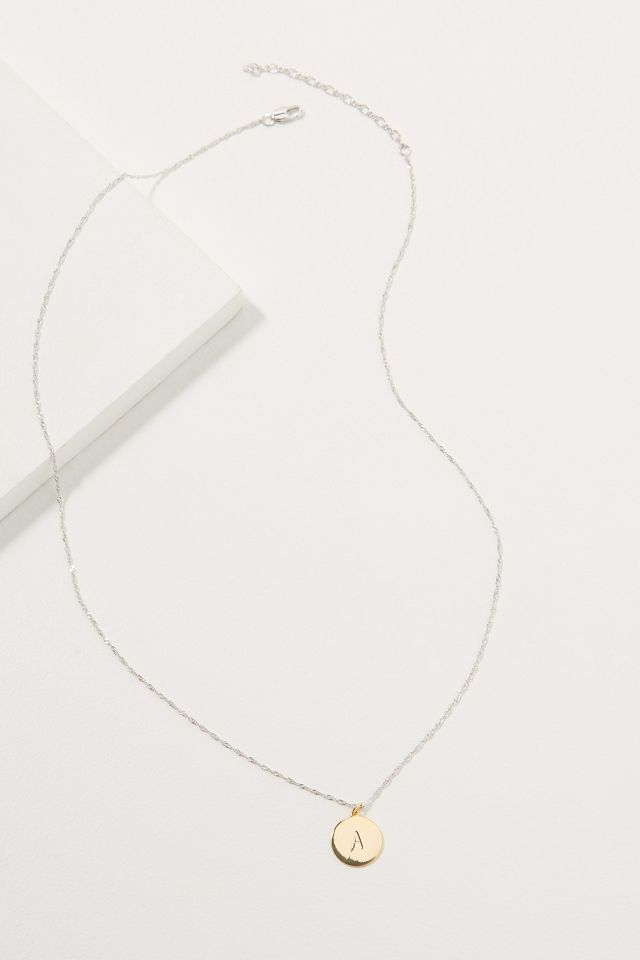 Collier avec disque et initiale #2