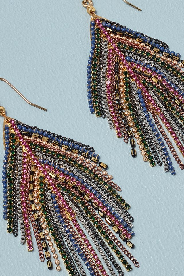 Rhinestone Waterfall Earrings #1