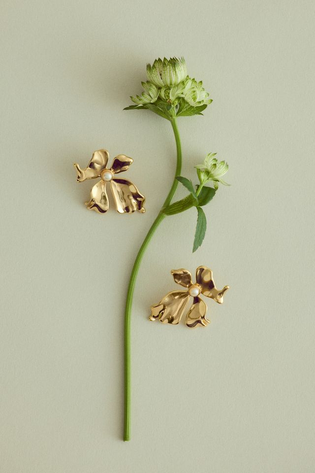 Leafy Pearl Earrings #1