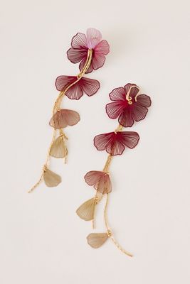 Boucles d'oreilles fleur pendantes