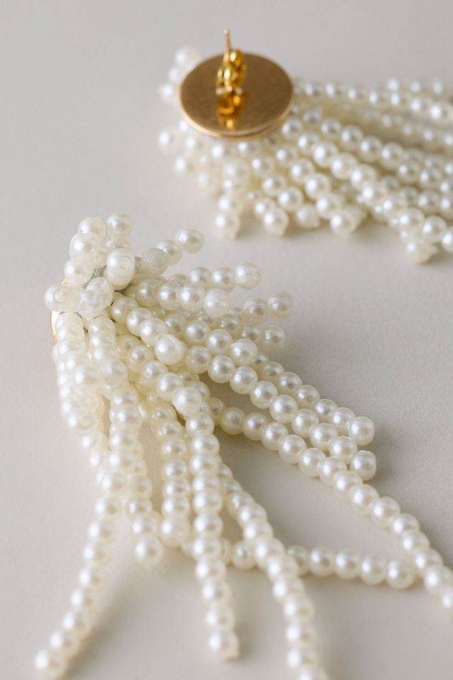 Boucles d'oreilles pendantes en perles #1