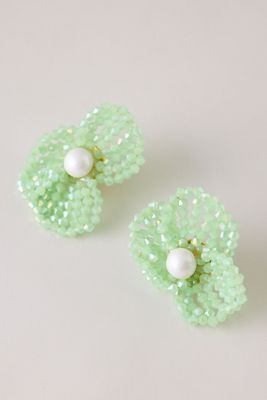 Beaded Flower Stud Earrings