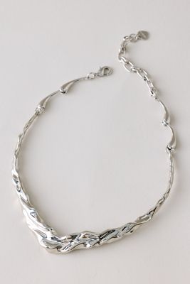Hammered Sculptural Collar Necklace
