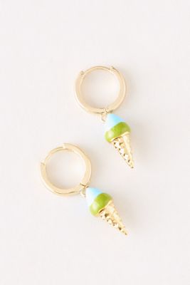 Boucles d'oreilles créoles Huggie Crème Glacée