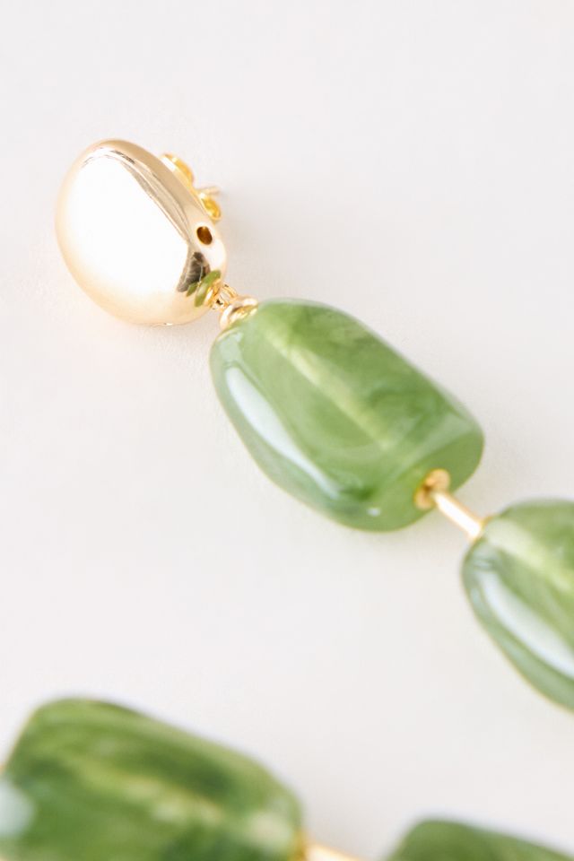 Glass Stone Drop Earrings #1
