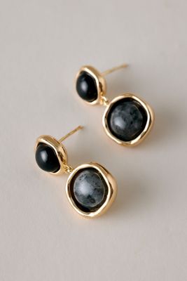 Double Stone Drop Earrings