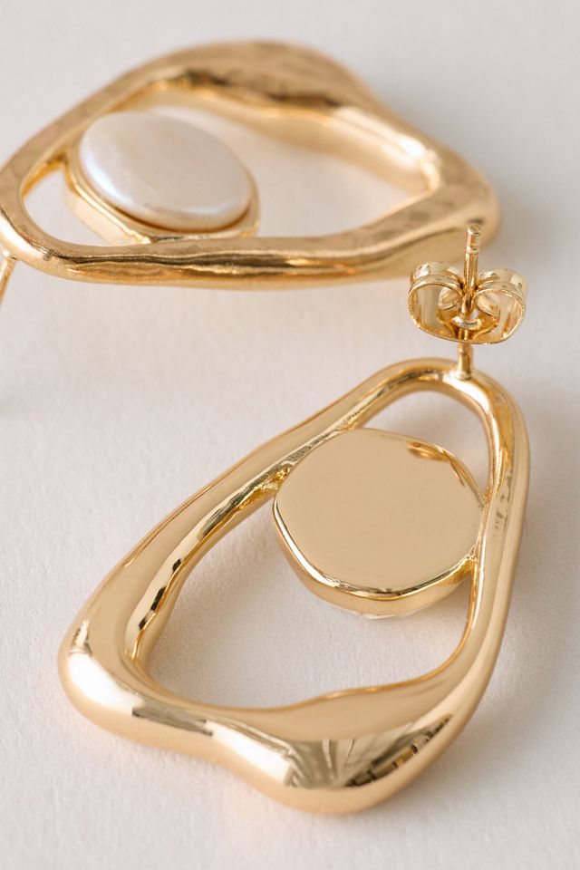 Large Ring Stone Earrings #1