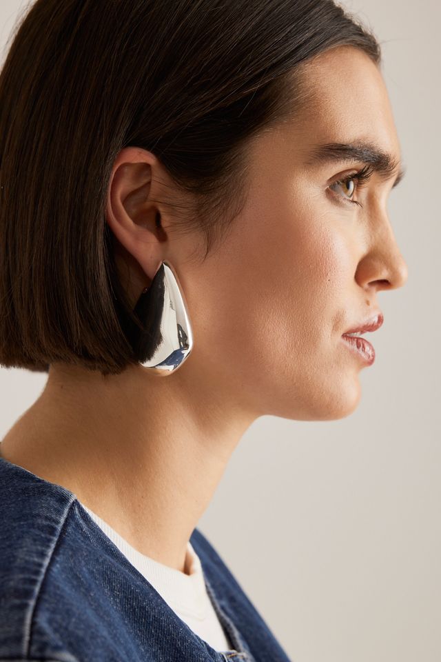 Gold-Plated Oversized Chunky Triangle Earrings #1