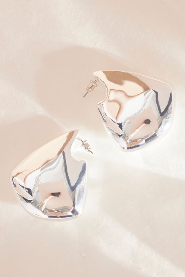 Gold-Plated Oversized Chunky Triangle Earrings #2
