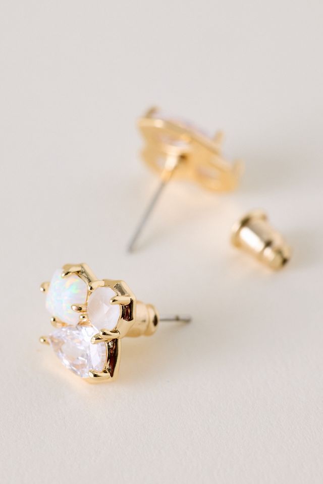 Clustered Stone Post Earrings #1