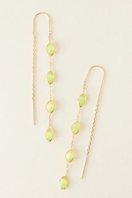 Crystal Oval Threader Earrings