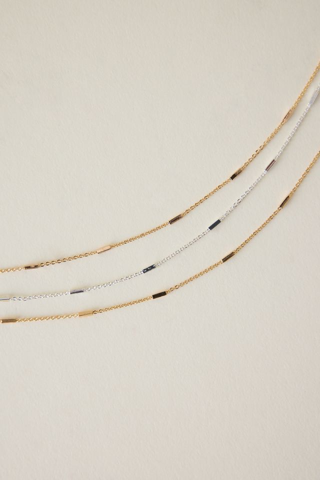Mixed Metal Triple-Layered Necklace #1