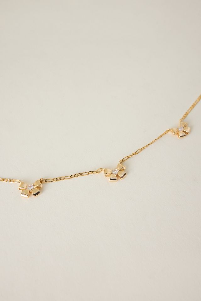 Collana con Triplo Fiocco Placcata Oro #2