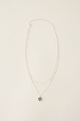 Collier pendentif trèfle superposé