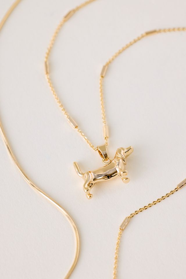 Double-Layered Dog Pendant Necklace #1