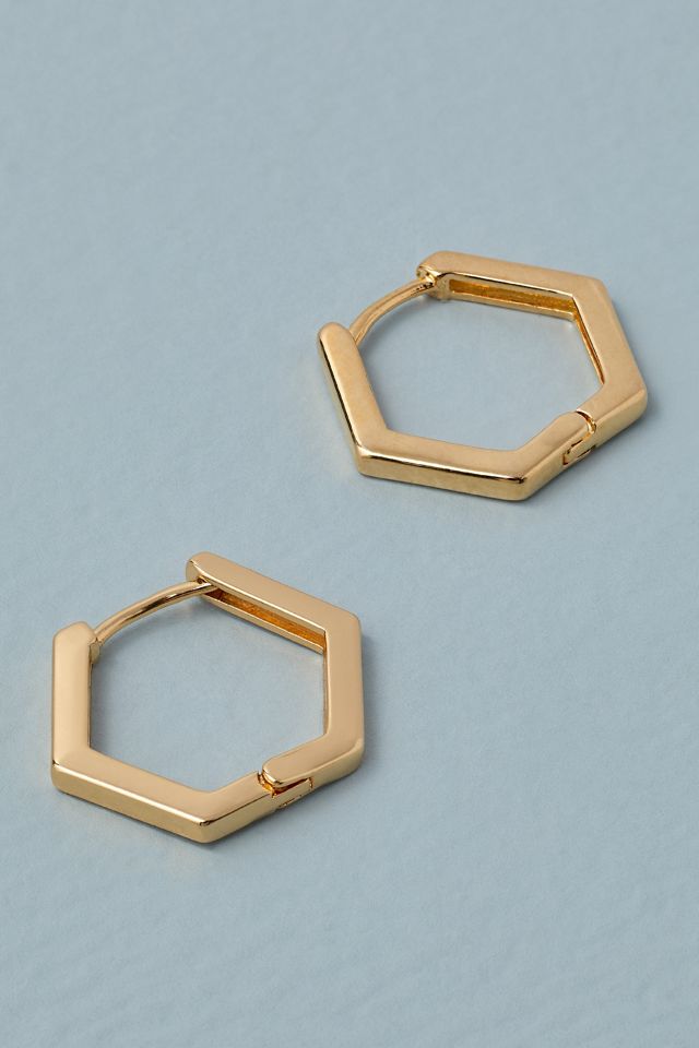 Small Hexagon Hoop Earrings Anthropologie UK