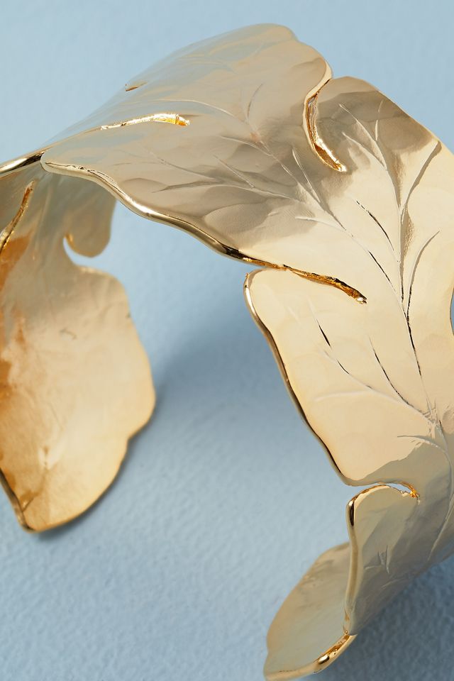 Floral Gold-Plated Cuff Bracelet #1