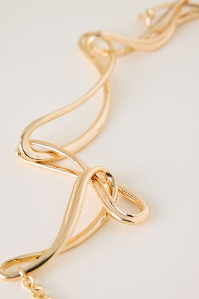 Gold-Plated Swirl Collar Necklace #4