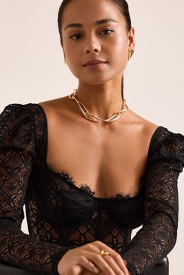 Gold-Plated Swirl Collar Necklace