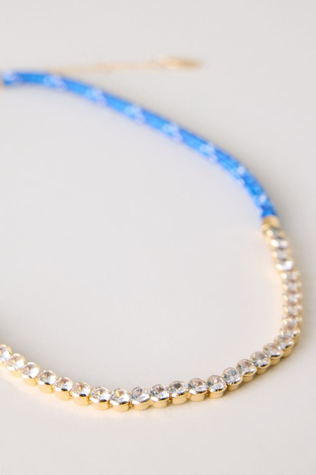 By Anthropologie Corded Crystal Necklace #1