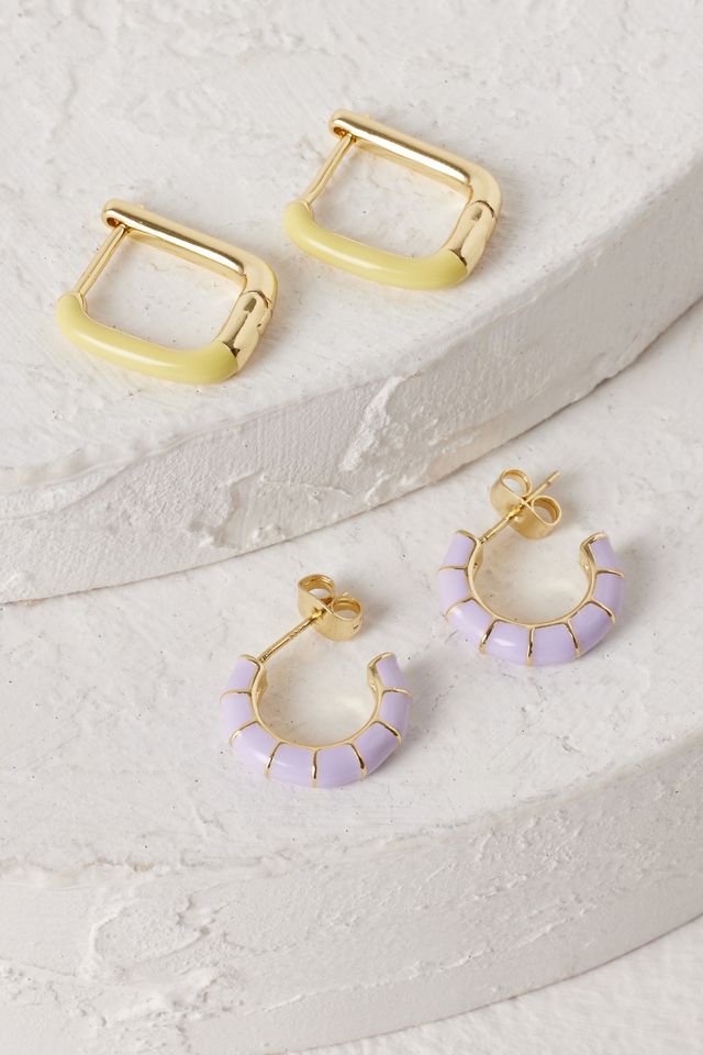 Lot de 2 anneaux plaqué or et émail #1