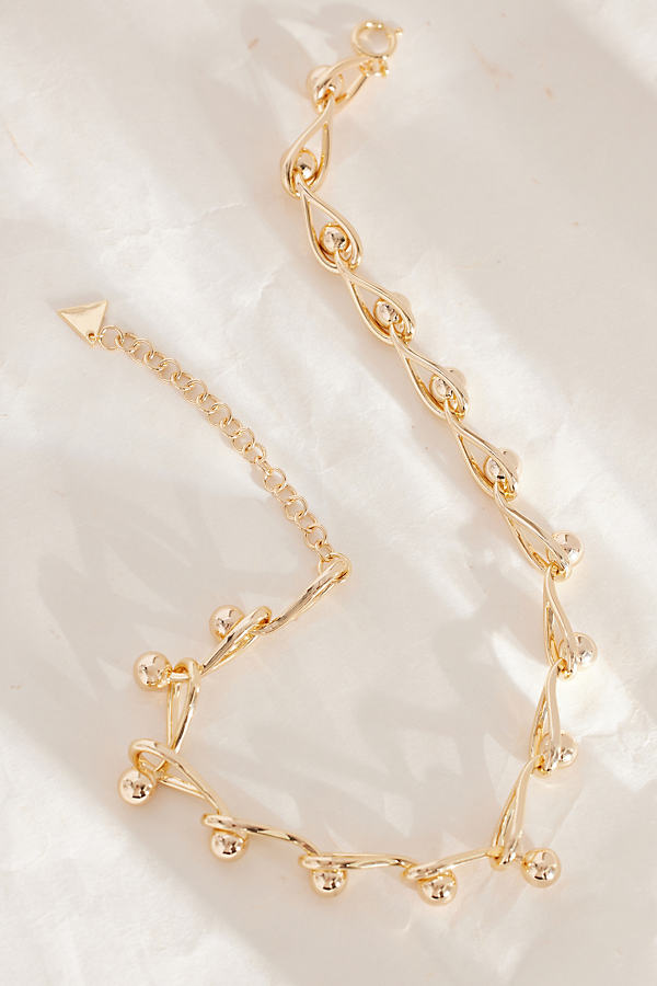 Gold-Plated Chunky Ball Chain Necklace