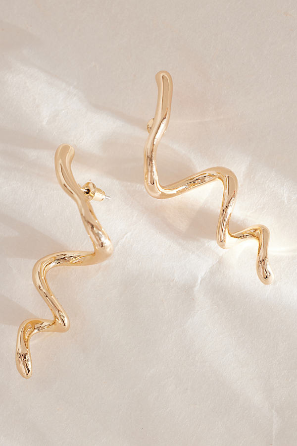 Gold-Plated Swirl Drop Earrings