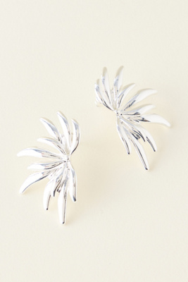 By Anthropologie Women's Silver Flower Stud Earrings